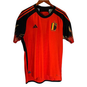 Adidas Belgium 2022 National Team Jersey Size L Red Devils Flames Slim HD9413